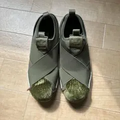 売り切り希望 アディダス　スーパースタースリッポン　オリーブ