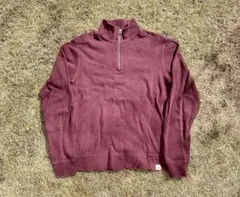 Carhartt カーハート ハーフジップ ニット ボルドー Sエルボーパッチ