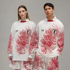 S Y-3 サッカー日本代表 CW 長袖Tシャツ ホワイト×レッド