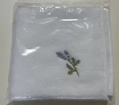 ⭐︎【新品＊未開封】ラベンダー刺繍　タオルハンカチ　白　花　フラワー　母　ギフト⭐︎