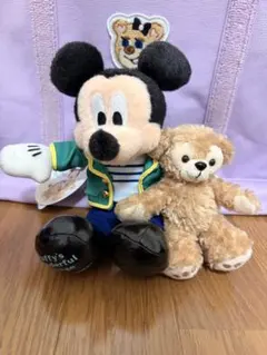 タグ付き ミッキー ダッフィー ぬいぐるみバッジ ワンダフル ヴォヤッジ シー
