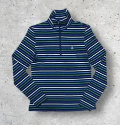 【美品】LANVIN ランバン 長袖レディースシャツ　サイズM グリーンネイビー
