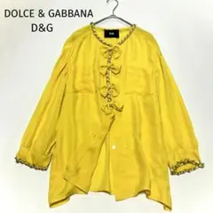 D&G ドルチェ&ガッバーナ シルク ブラウス 7分 チェーン リボン 38のサムネイル