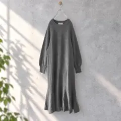 ★美品◆スローブイエナ◆CASADELフレアニットワンピースGR