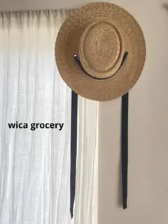 最終値下げです！wicagrocery 新品未使用 最終値下げ wicagrocery 麦わら帽子 少し大きめ59cm - メルカリ