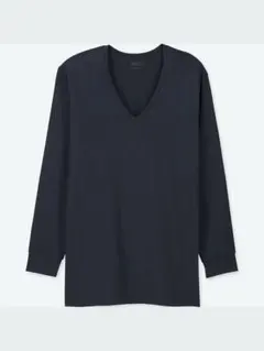 UNIQLO ユニクロ ヒートテック VネックT（九分袖）　ネイビー