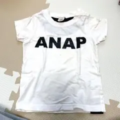 ANAPKids 白黒トップス　90 アナップキッズ　半袖ワンポイント　シンプル
