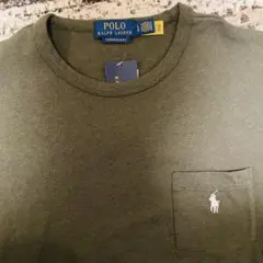 新品 ポロ ラルフローレン ロングスリーブニット カーキ長袖Tシャツ Lサイズ