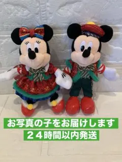 ミニーマウス ぬいぐるみバッジ クリスマス