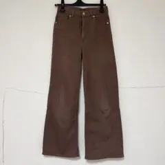 H&M ハイウエスト ワイドデニムパンツ ブラウンのサムネイル