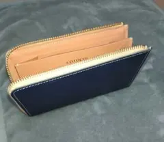 COTOCUL　長財布　本革小さい長財布　L字ファスナー 　ネイビー