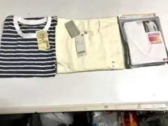 ユニクロ　無印良品　9分、半袖Tシャツ Mサイズまとめて3枚 新品　★5611M