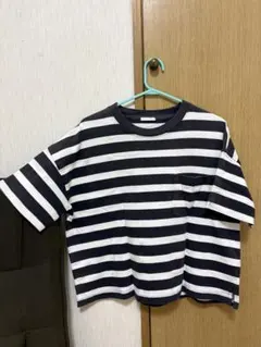 ボーダー 半袖カットソー ポケット付きのサムネイル