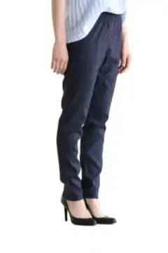 美品　theory　クランチ ノースサウンド プルオンパンツリネン　XS　黒