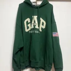 GAPヘビーウェイトタイムズスクエア ロゴパーカー　グリーンXL 即日発送可能