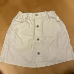 UNIQLO KIDS フロントボタン キュロット ホワイト 140 スカート風