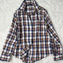 【美品】アルアバイル チェックシャツ リネン100 長袖シャツ マルチカラーのサムネイル