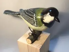 シジュウカラ木彫