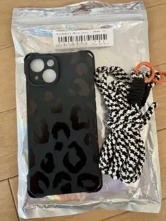 iPhone 13 ヒョウ柄ケース ストラップ付き