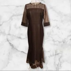 【美品】Dorry Doll　ドリードール バックリボンマーメイドドレス　M 茶