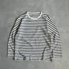 00s OLD UNIQLO ボーダー ロンt 短丈 古着 cityboy 白