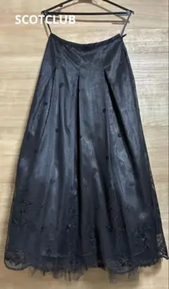 SCOTCLUB スコットクラブ 黒 レーススカート 結婚式 パーティ ドレス