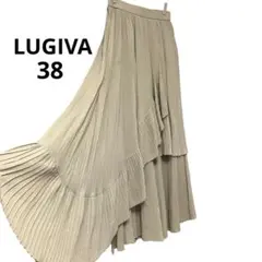 LUGIVA ルギヴァ ボイルプリーツ重ねスカート ベージュ グレージュ ロング