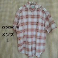 メンズシャツ　半袖シャツ　クロコダイル　Lサイズ