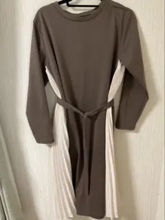 CIAOPANIC / サイドプリーツ 切り替え ロングワンピース（ベルト付き）