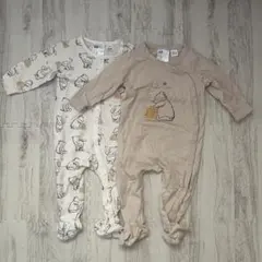 H&M ディズニー　くまのプーさん ロンパース2枚セット ベビー服 カバーオール