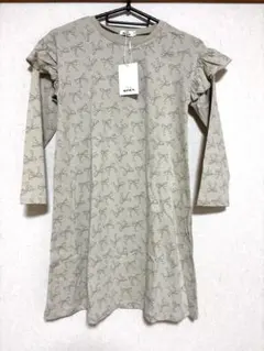 130サイズ 秋冬アイテム ペアマノンリボン柄 ワンピース新品未使用