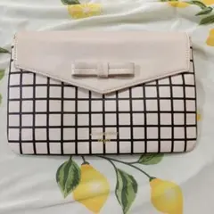 サマンサベガ　ベージュ チェック柄 クラッチバッグ　ショルダーバッグ