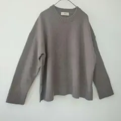 イネド カシミヤ混 クルーネックニット セーター グレージュ 9号 M