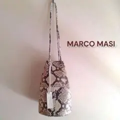 【美品】MARCO MASI パイソン レザー 巾着　ショルダーバッグ　2WAY