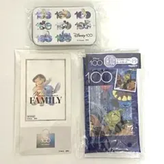 Disney100　スティッチ3点　ストラップ缶　ステッカー　ケース