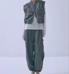 EN NEUME ベスト Nylon Twill Short Vest ブラウン