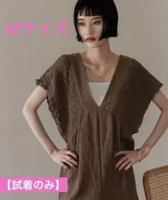 LOWRYS FARM ヨウリュウシャーリングサロペットブラウンM