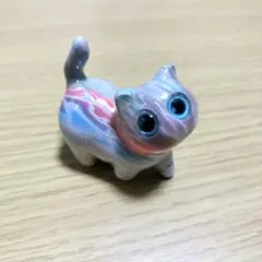 関西万博☆スーダン マーブルキャット コモンズD ブルー系レインボー