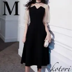 M 新品 パーティードレス 同窓会 お呼ばれ 結婚式 成人式 膝丈 新品 黒 冬