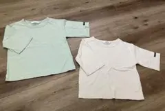 【2枚セット】futafuta トップス カットソー 七分袖 薄手 無地 110のサムネイル