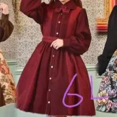 クラロリくる実しまむらボルドーリボン襟 ワンピース 6Lノエルドメモワール