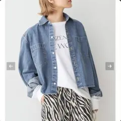 Spick and Span REショートデニムシャツ