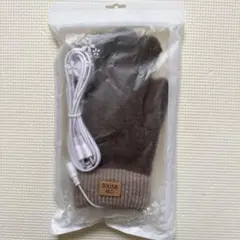 【新品未使用】電熱グローブ 手袋 ニット手袋 スマホ対応した ブラウン