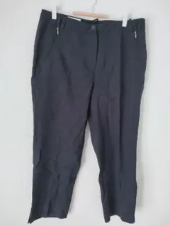 ダークネイビー レディース スラックス きれいめパンツ パンツ 春夏用 【XL】