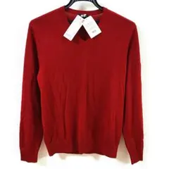 Sサイズ　UNIQLO　Vネック　ニット　ユニクロ　トップス　薄手　セーター　赤