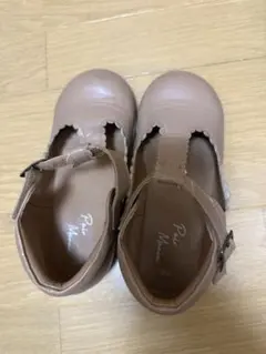 ベージュ ストラップ付き フォーマルシューズ　20cm