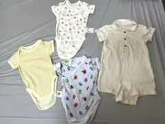 美品⭐︎ユニクロベビーはらぺこあおむし肌着60cm＆ショートオール70cmなど4点