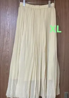 GU　イエロープリーツロングスカート XL