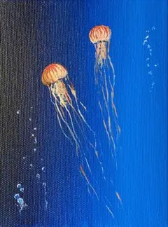 抽象画 クラゲ絵A4サイズ - メルカリ