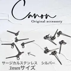 New❁︎高品　サージカルステンレス　カン付き3mm丸玉ピアス